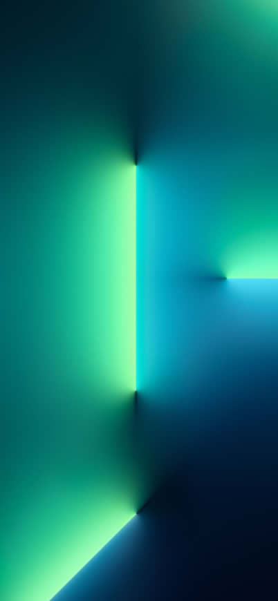 苹果iPhone 13 Pro内置原生绿色霓虹背景高清壁纸图片 1170x2532
