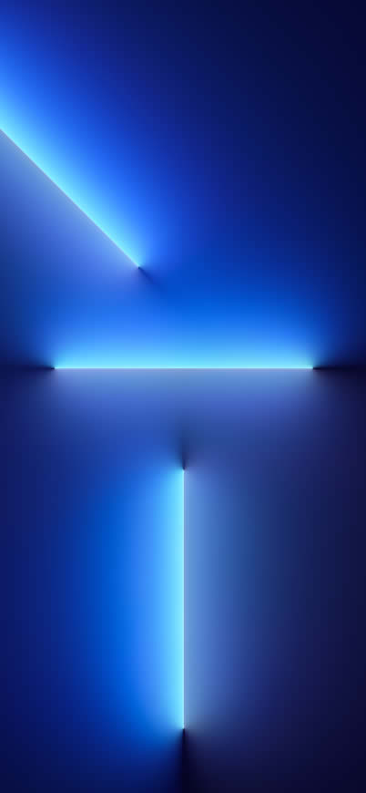 苹果iPhone 13 Pro内置原生蓝色霓虹背景高清壁纸图片 1170x2532