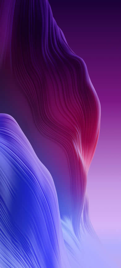 真我Realme UI 3.0蓝紫色渐变背景高清壁纸图片 1080x2400