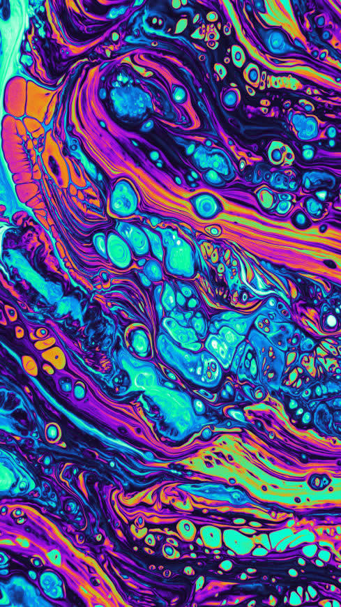 彩色 液体 颜料 艺术高清壁纸图片 1440x2560