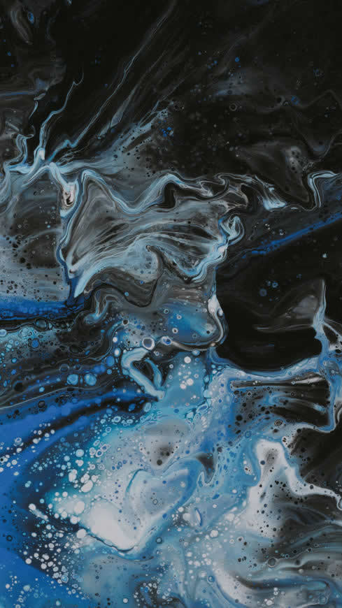 深蓝色 液体 颜料 艺术 背景高清壁纸图片 2160x3840
