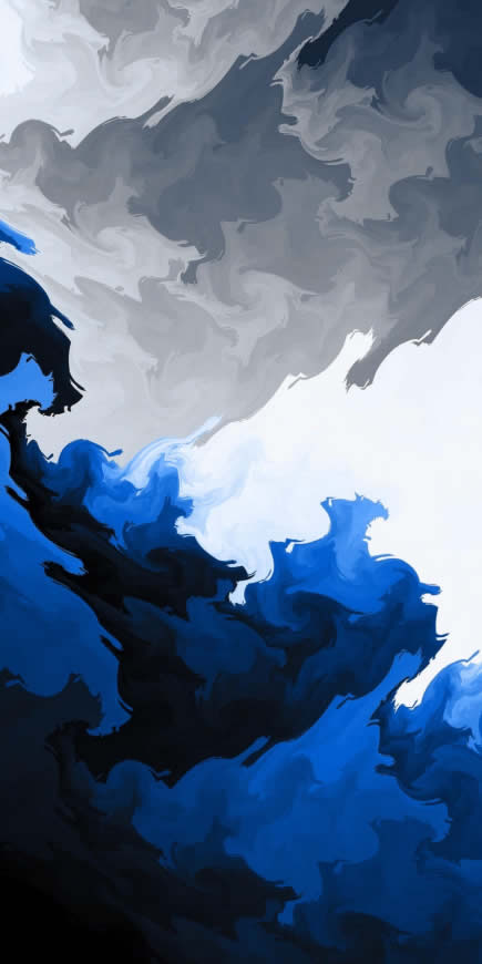 蓝色和灰色绘画艺术背景高清壁纸图片 1600x3200