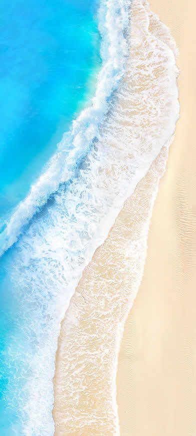 海滩 海浪高清壁纸图片 1080x2400