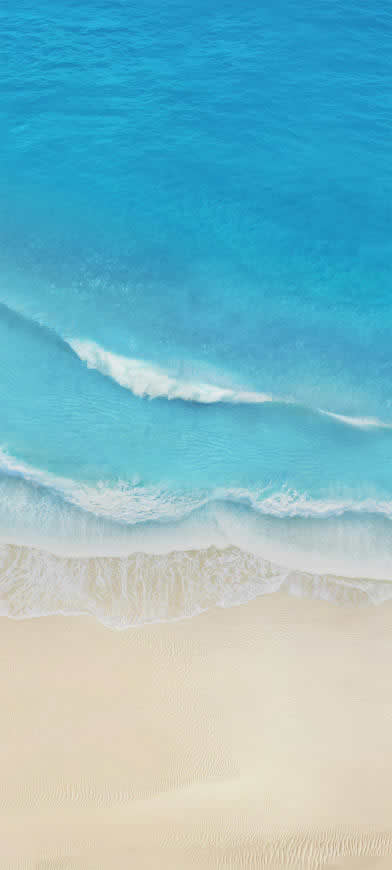 海滩 海浪高清壁纸图片 1440x3200