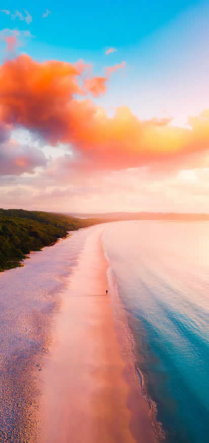 海岸线 海滩 蓝天高清壁纸图片 1421x3001