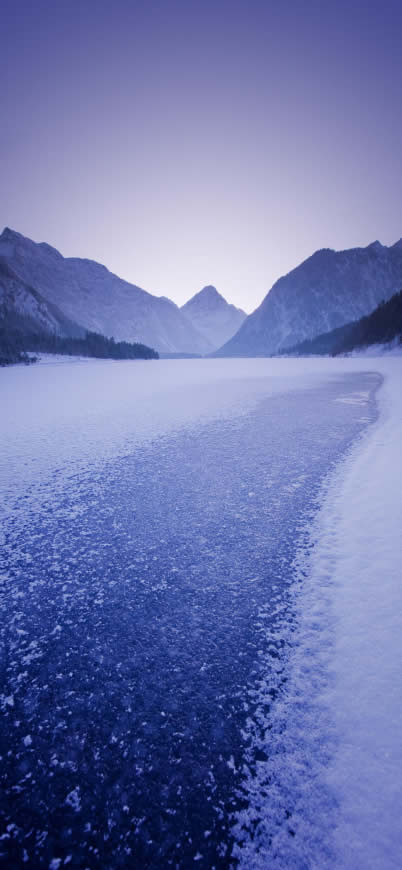 冬天 山脉 冰雪高清壁纸图片 1170x2532