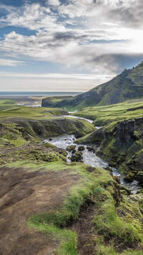 河流 山 冰岛高清壁纸图片 2160x3840