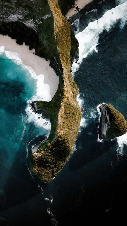 佩尼达岛悬崖航拍高清壁纸图片 2160x3840