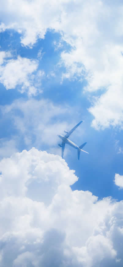 蓝天 白云 飞机高清壁纸图片 1125x2436