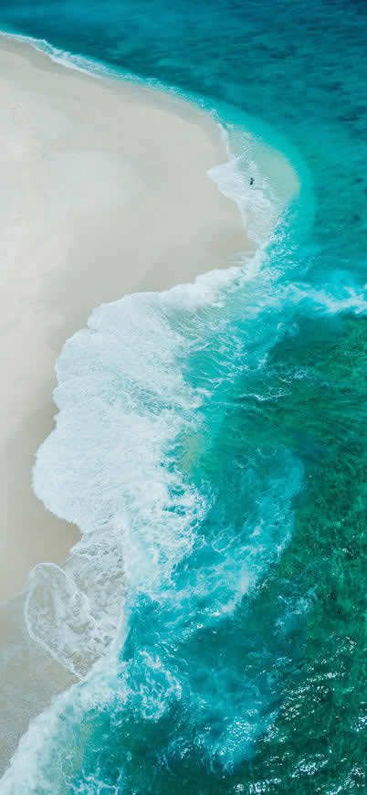 大海 海滩 海浪高清壁纸图片 1125x2436