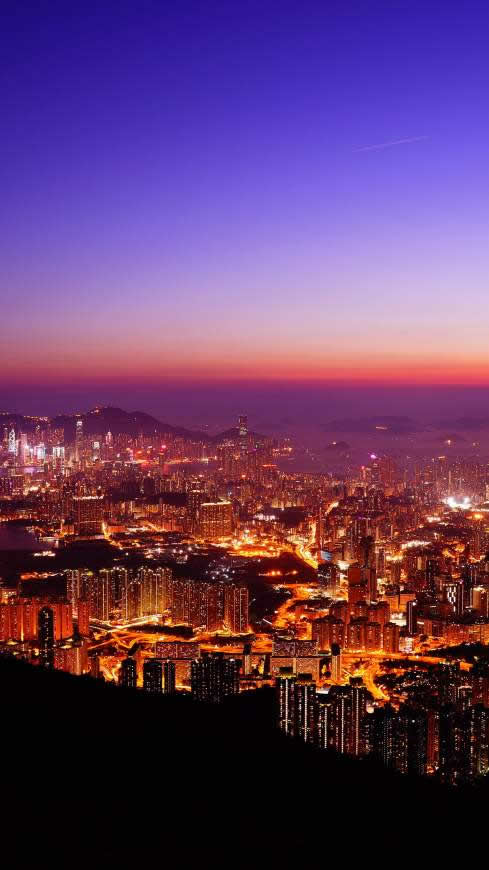 夜晚的城市灯火高清壁纸图片 2160x3840