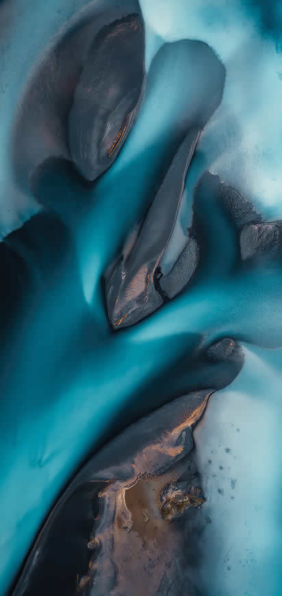 蓝色 海水 岩石高清壁纸图片 1422x3000