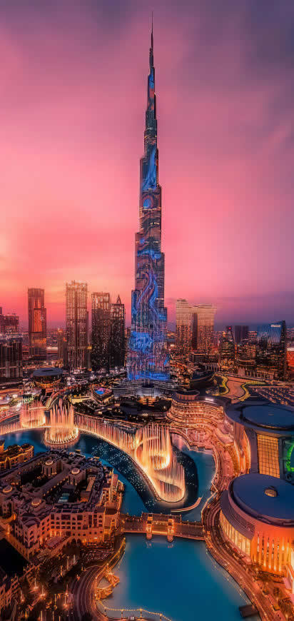 迪拜 哈利法塔高清壁纸图片 1422x3000