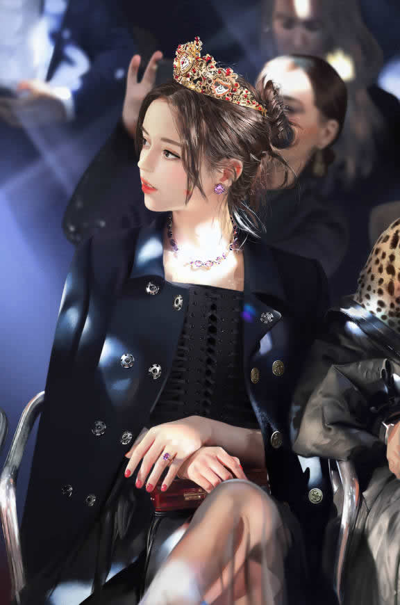 戴皇冠的迪丽热巴 侧颜高清壁纸图片 1920x2900