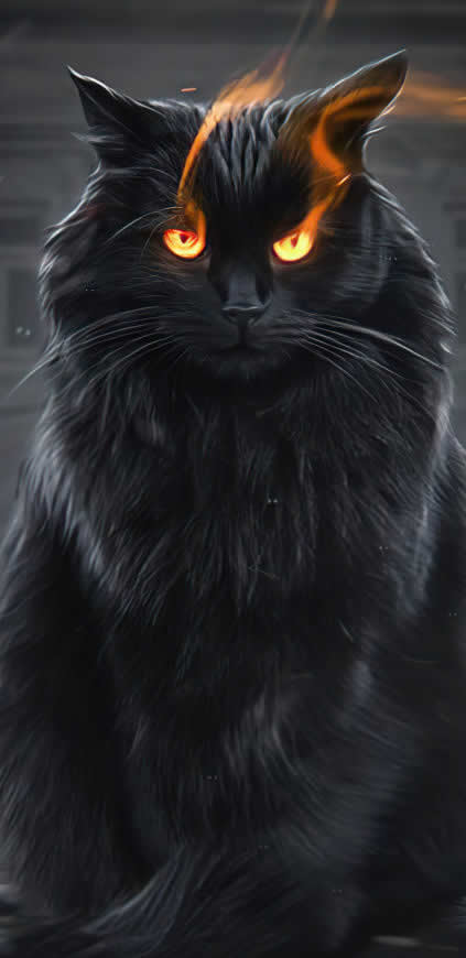 黑猫高清壁纸图片 1440x2960