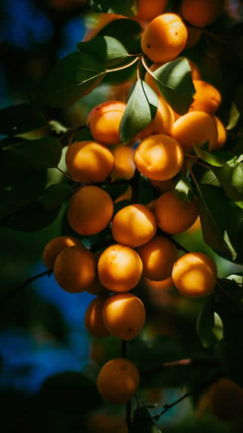 枝头的杏子高清壁纸图片 2160x3840