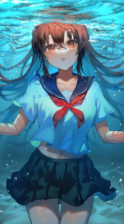 水手服动漫女孩高清壁纸图片 2160x3872