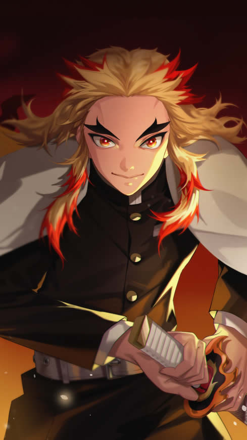 鬼灭之刃 炼狱杏寿郎高清壁纸图片 1440x2560