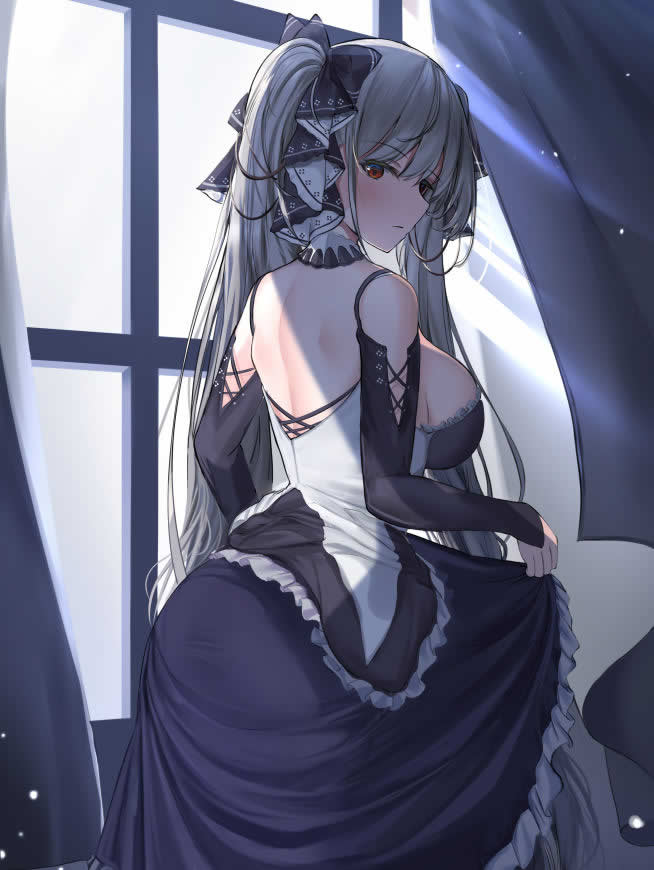 露背装 巨乳 动漫美女高清壁纸图片 2480x3301