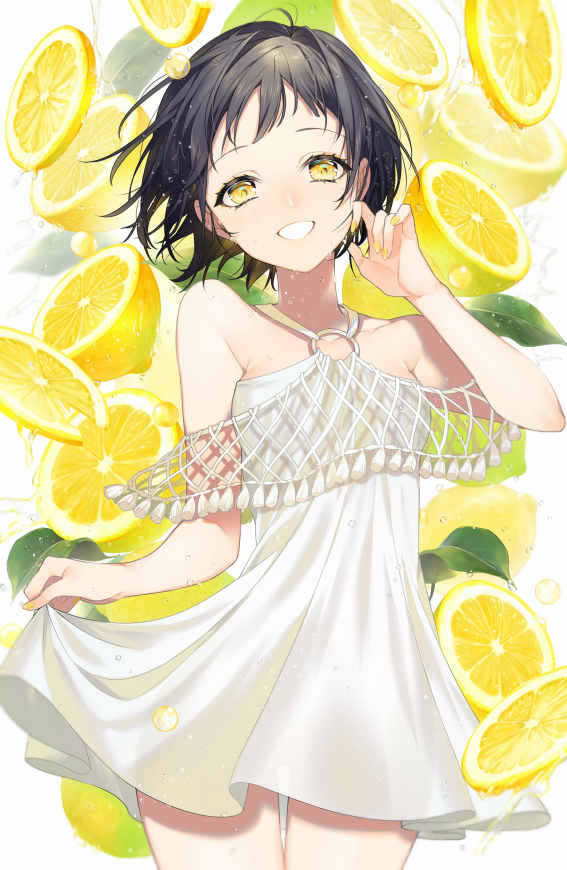 短发连衣裙动漫美女高清壁纸图片 2859x4388