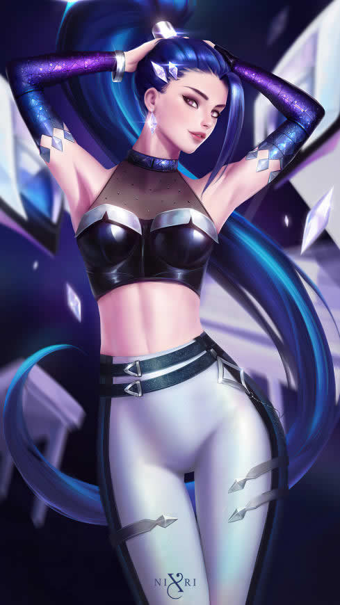 LOL英雄联盟 K/DA ALL OUT 卡莎高清壁纸图片 2160x3840