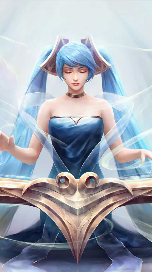 LOL英雄联盟 琴瑟仙女 娑娜高清壁纸图片 2160x3840