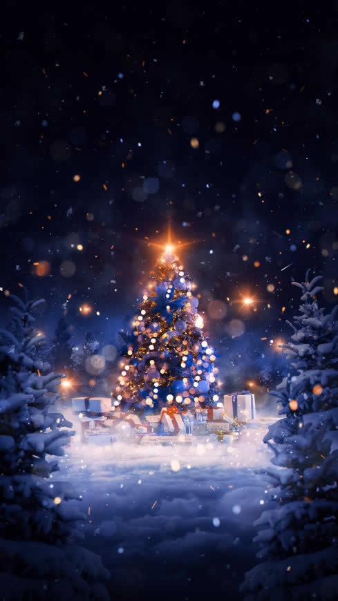 圣诞节 圣诞树高清壁纸图片 3240x5760