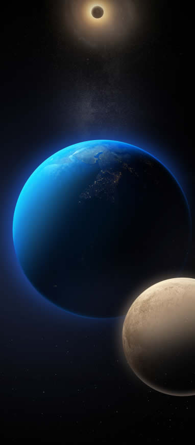 Infinix Zero X Pro 内置蓝色地球 月球 星球高清壁纸图片 1080x2460
