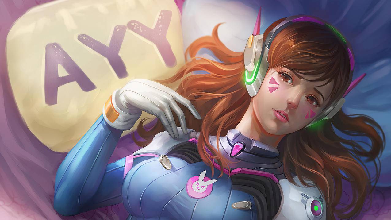 《守望先锋》D.VA,躺,AYY,4K高清壁纸