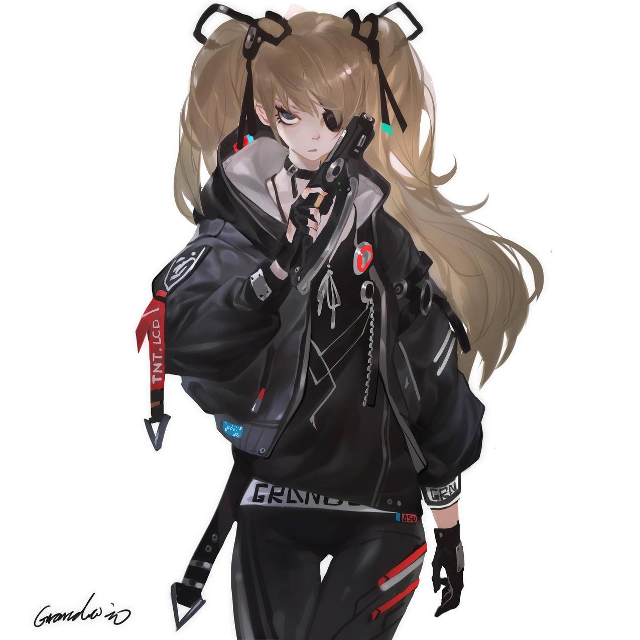 《新世纪福音战士》双马尾女孩,枪,酷,4K高清动漫壁纸