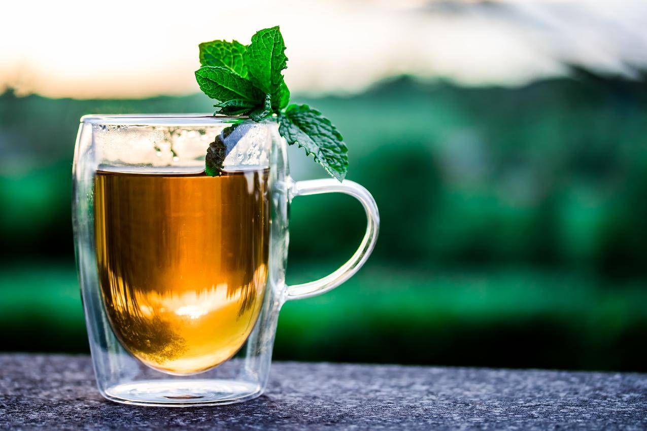 茶杯,杯茶,薄荷茶,薄荷叶,5K图片