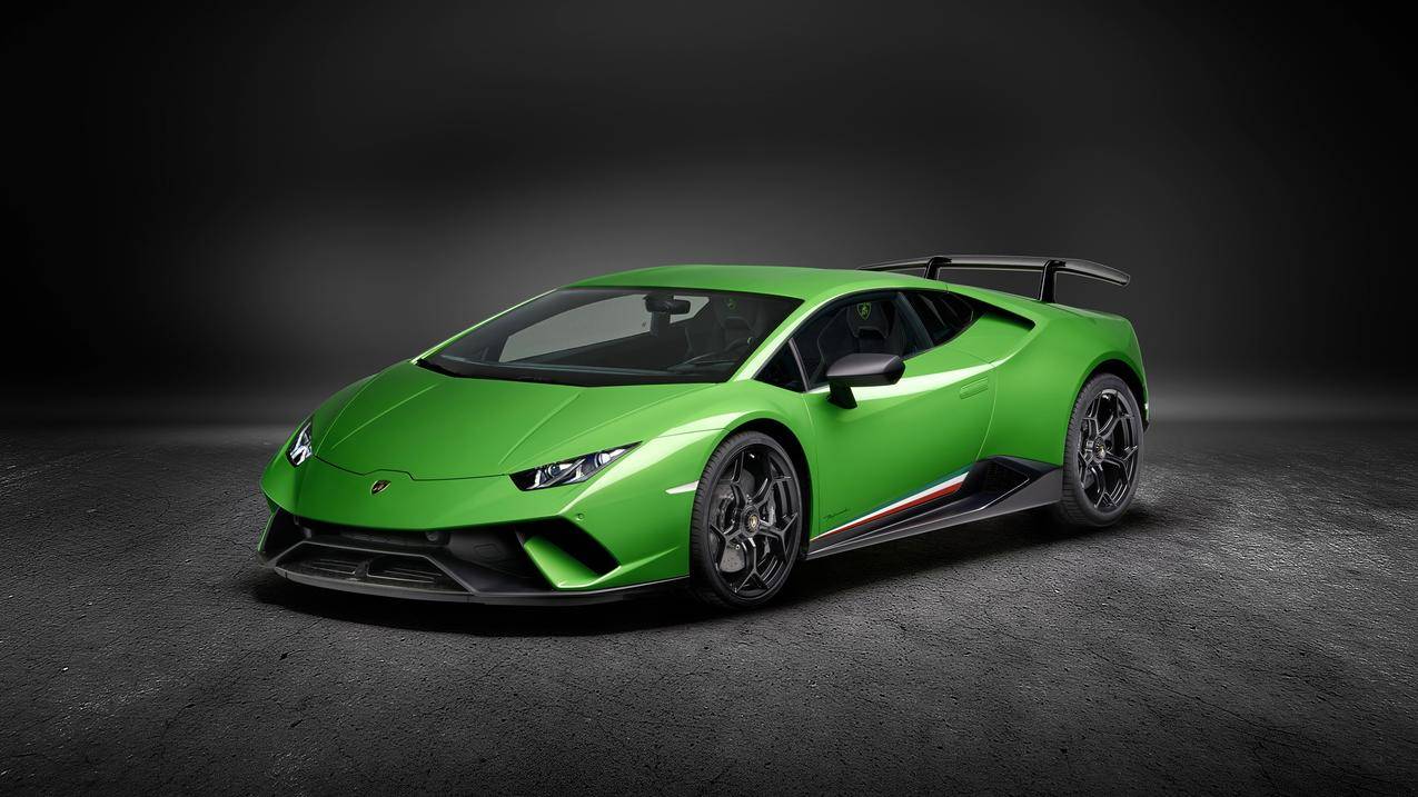 绿色兰博基尼Huracan,Performante跑车4K壁纸