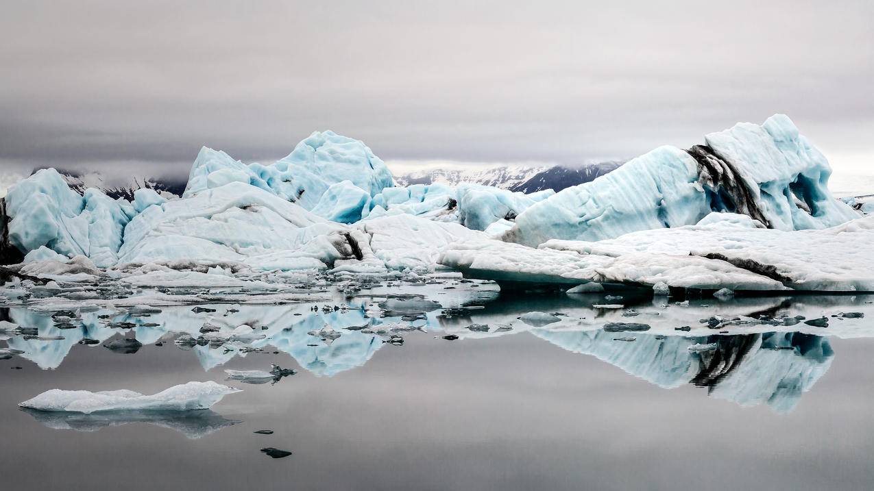 冰岛,Jokulsarlon泻湖,冰川,冰山风景3840x2160壁纸