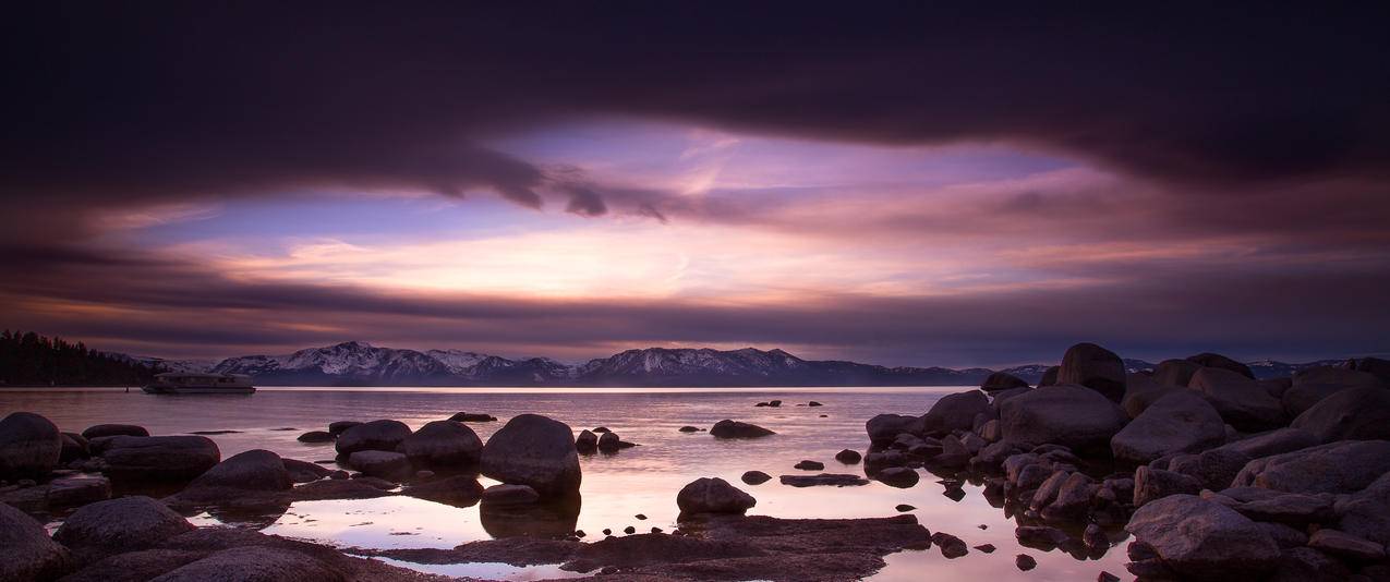 西风湾暮色3440x1440带鱼屏风景壁纸