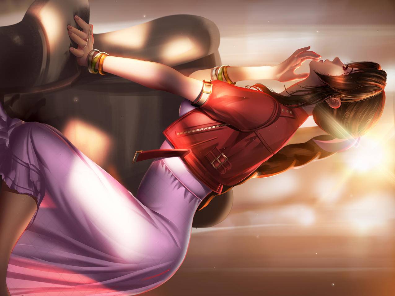 《最终幻想》Aerith艾瑞丝,4k高清电脑动漫壁纸
