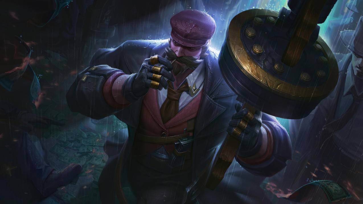 英雄联盟lol插画,黑帮教父,格雷福斯4k电脑壁纸