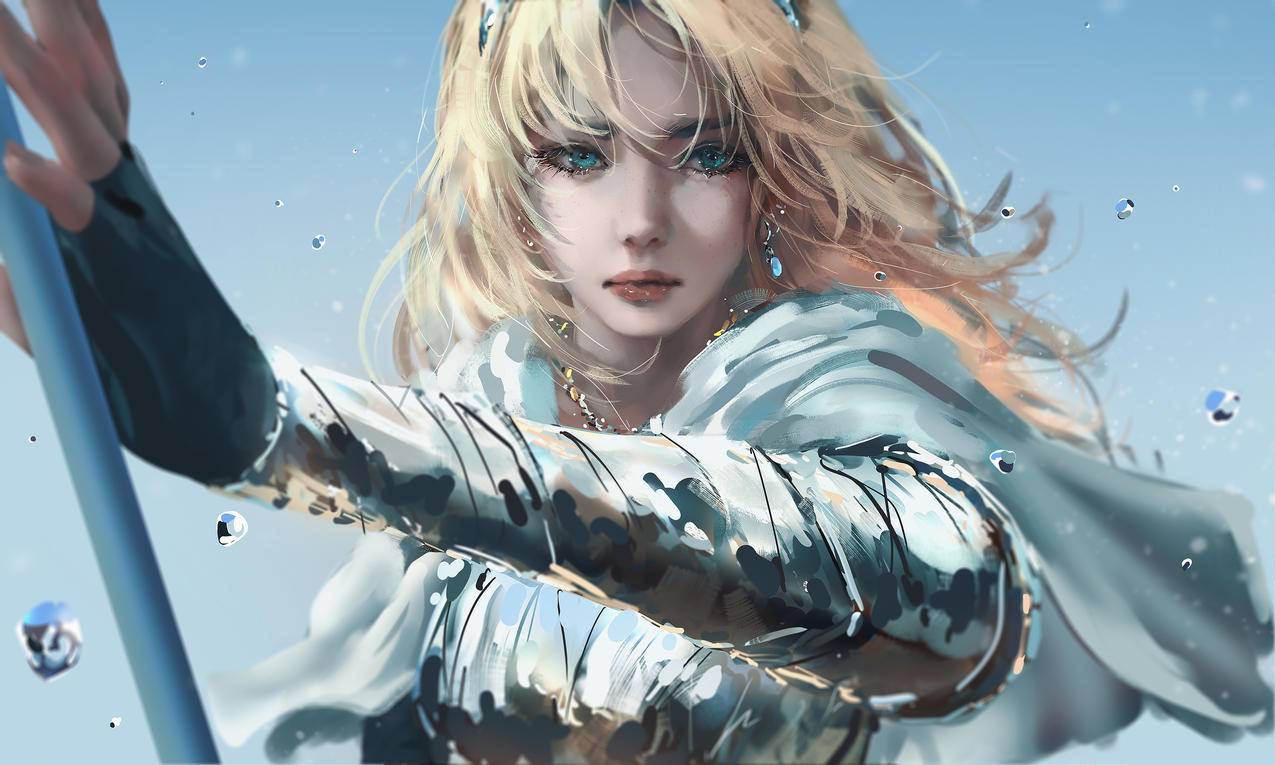 美女骑士,厚涂画风,唯美4k高清壁纸