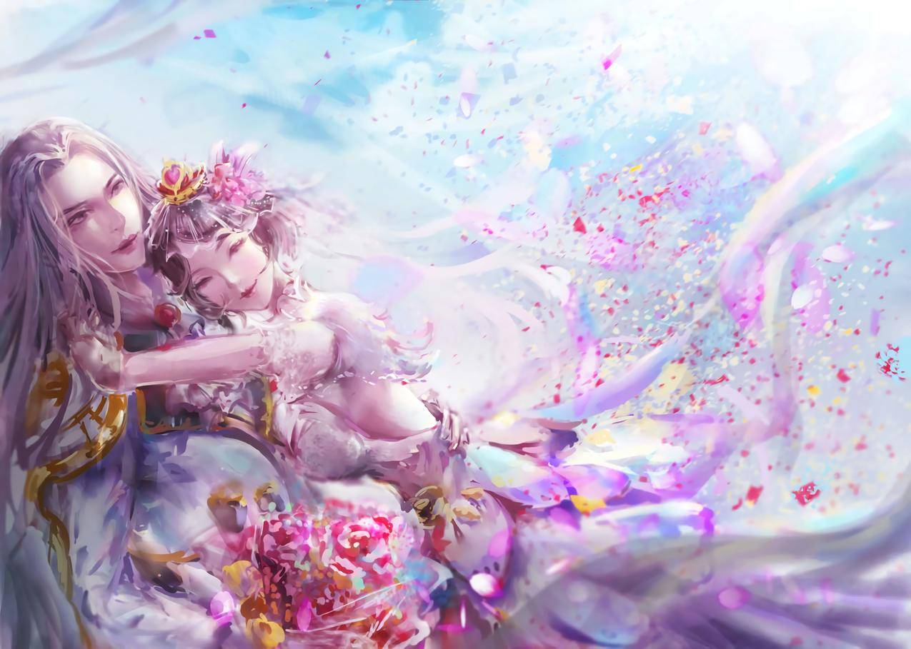 王者荣耀,周瑜,小乔,6k游戏插画壁纸