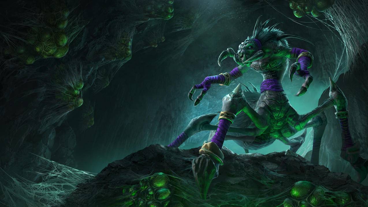 《魔兽争霸3重制版,Warcraft,3,Reforged》蜘蛛,洞穴,4K高清壁纸