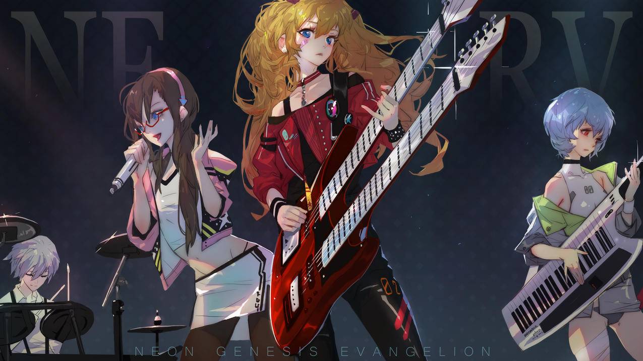 EVA,新世纪福音战士,乐队,4K动漫高清壁纸