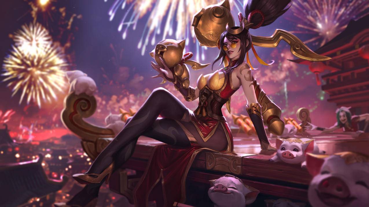 暗夜猎手,烈焰美人,薇恩,英雄联盟,4k壁纸