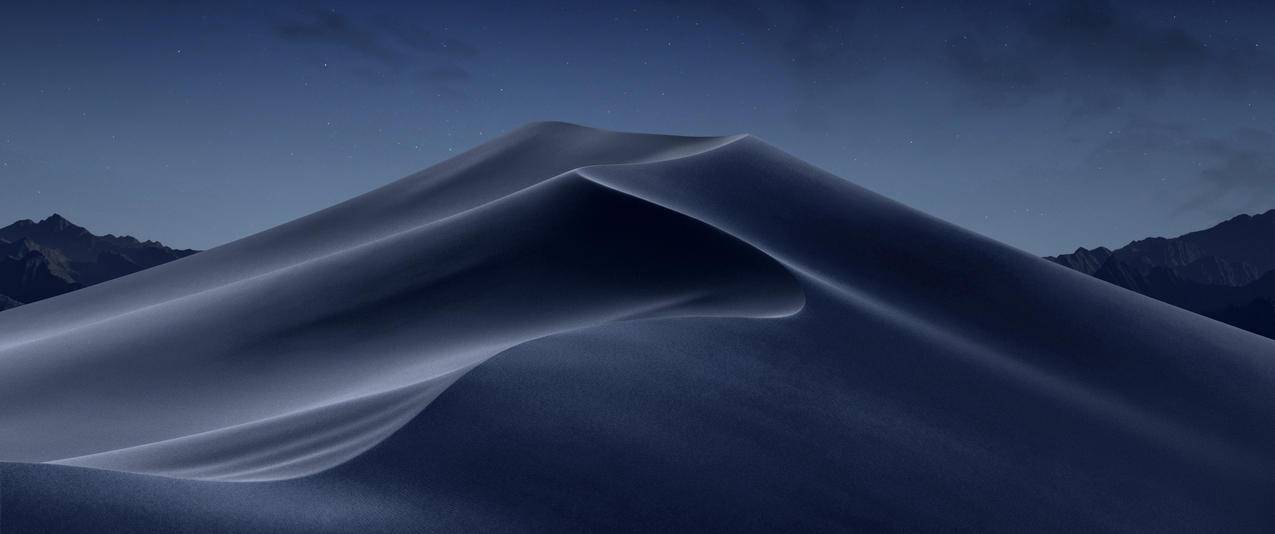 苹果MacOS,Mojave,莫哈韦沙漠,夜间风景3440x1440壁纸