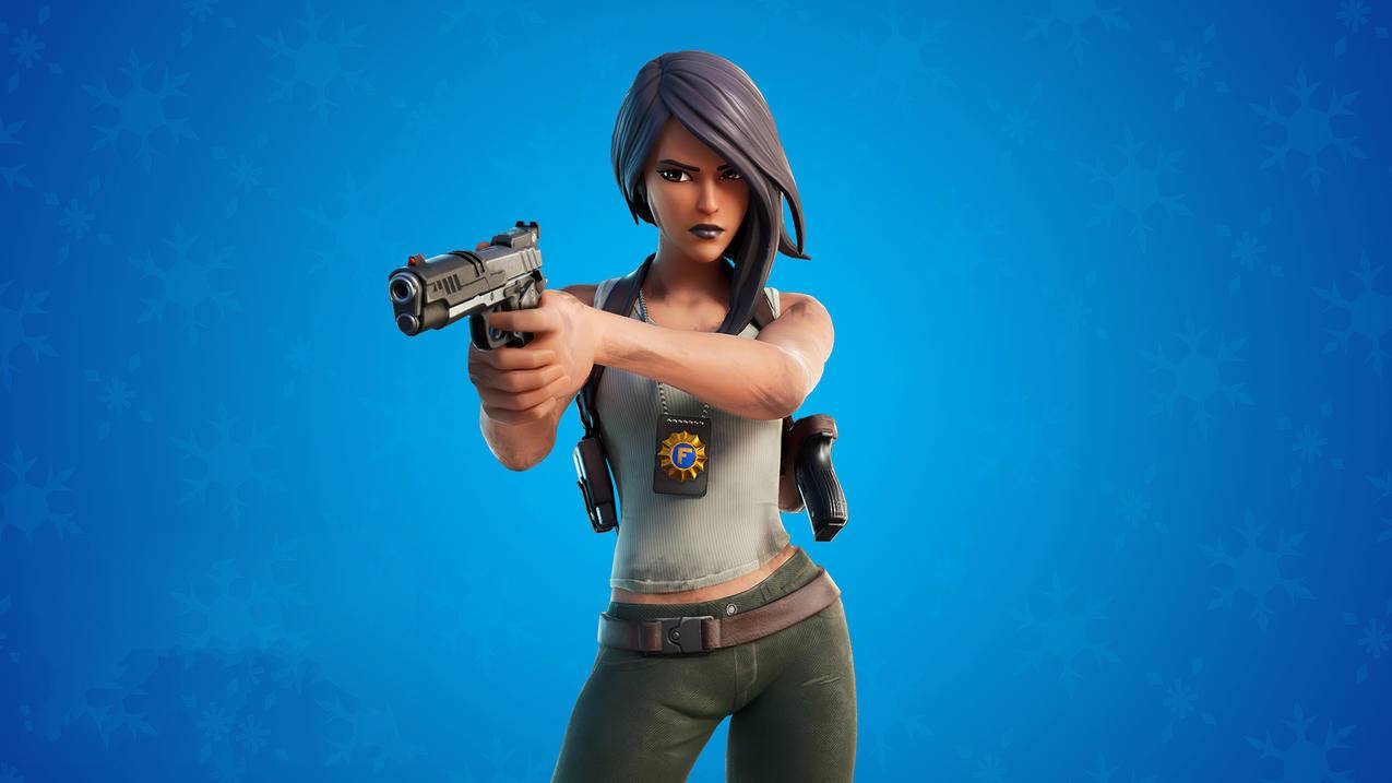 《堡垒之夜Fortnite》低马尾女孩,射击,4K高清壁纸
