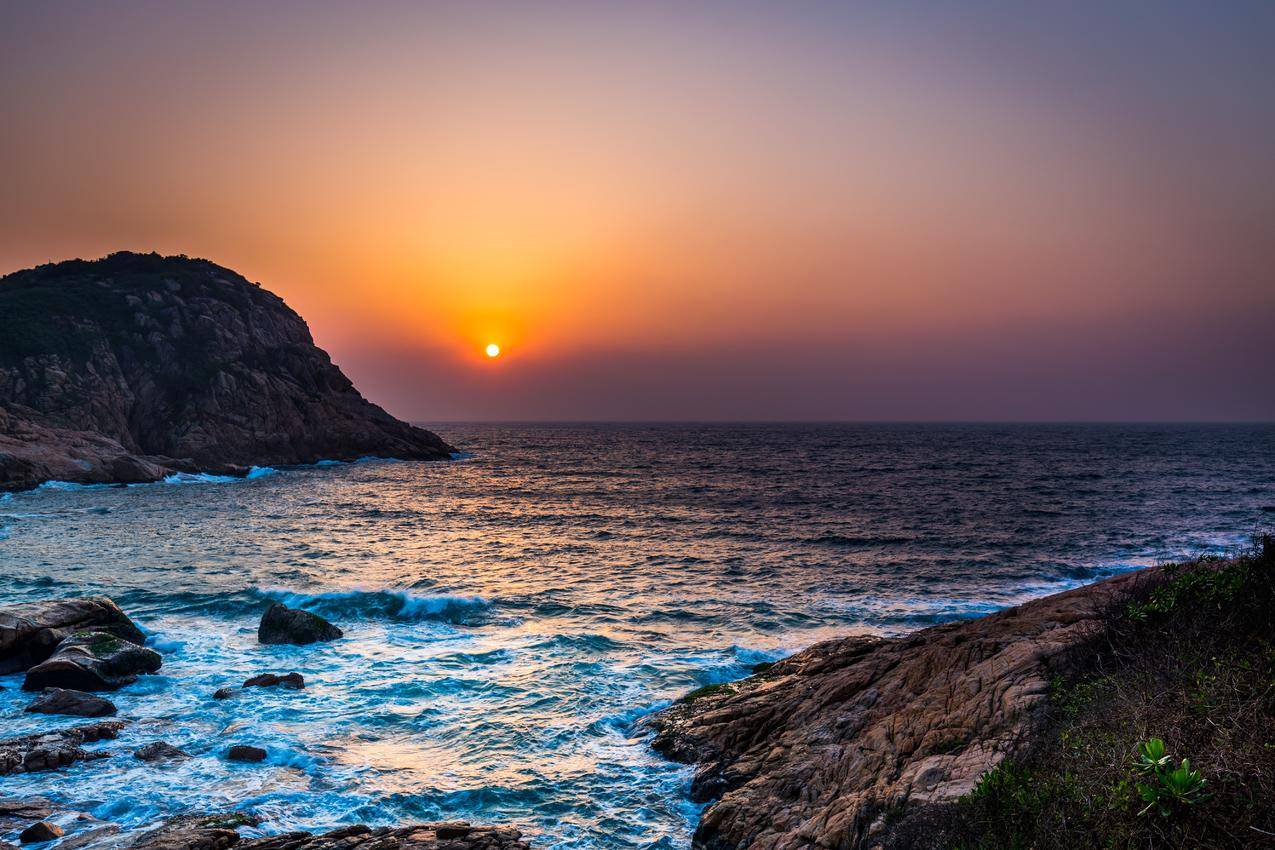 日出,海,天空,美景,5K风景壁纸