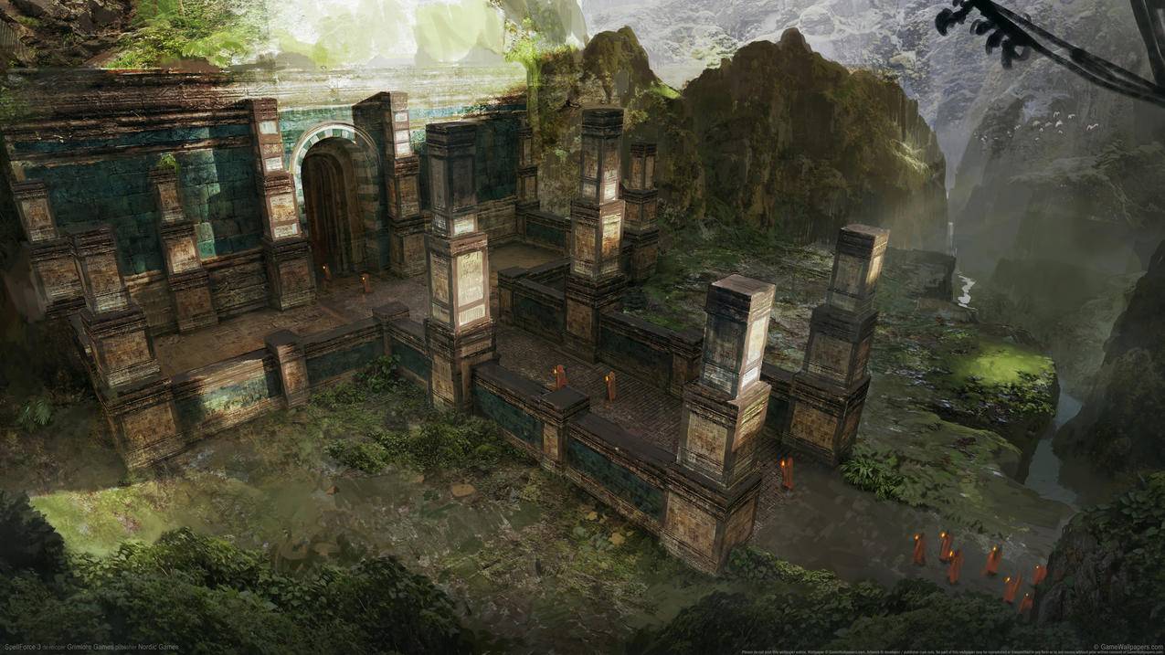 《咒语力量3,SpellForce,3》,大殿门口,红色人群,4K高清壁纸