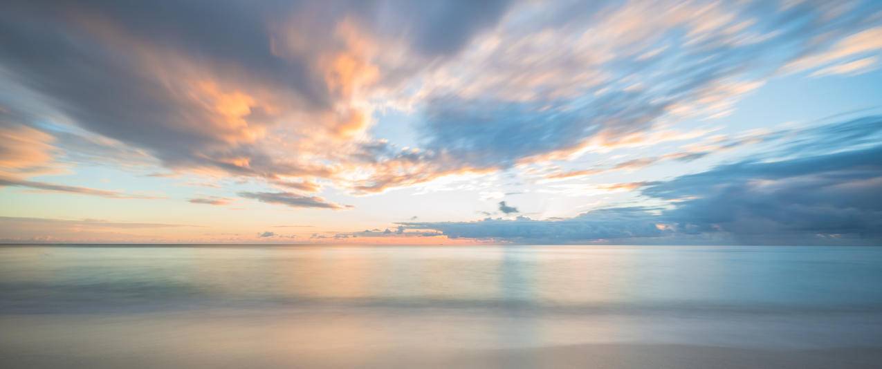 迈阿密的寂静的海滩3440x1440带鱼屏壁纸