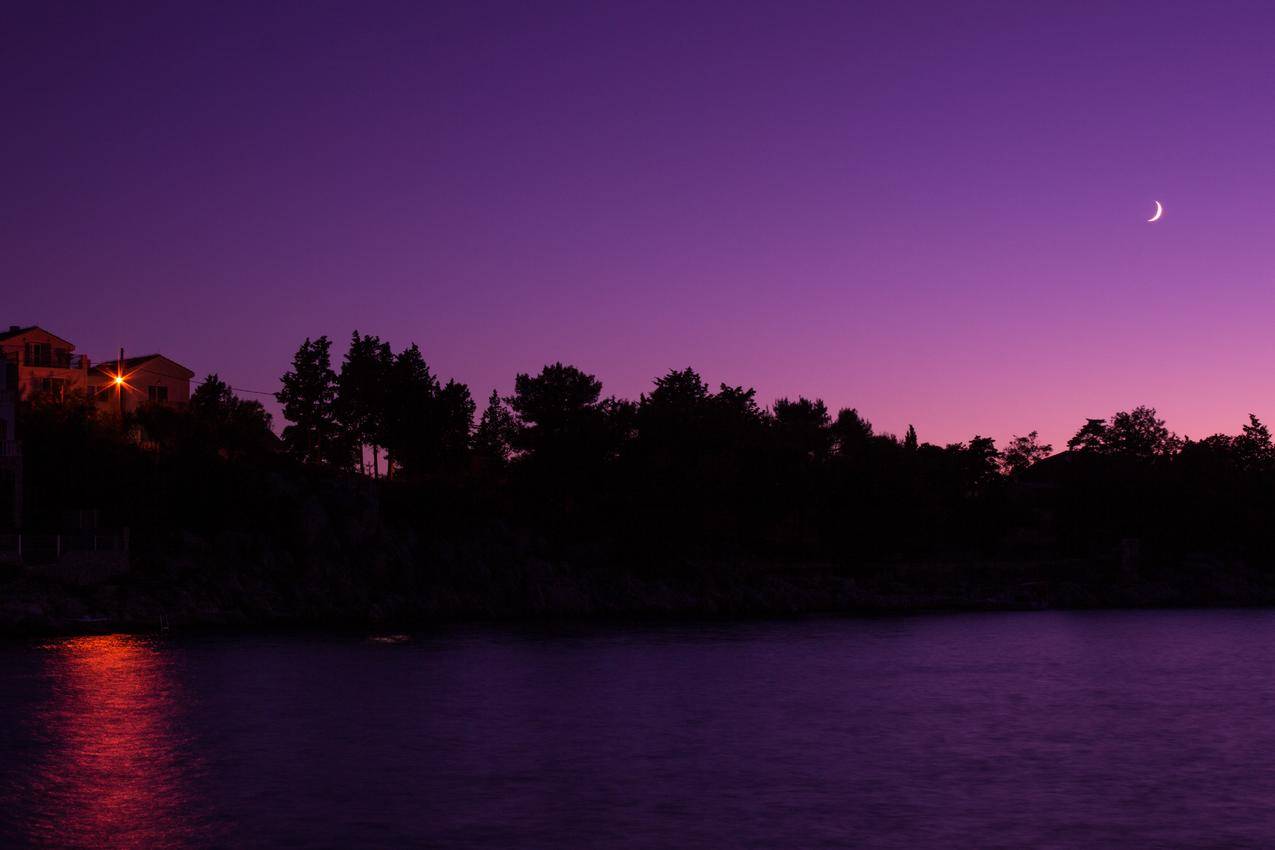夜晚的天空,月亮,天空,晚上,5K风景壁纸