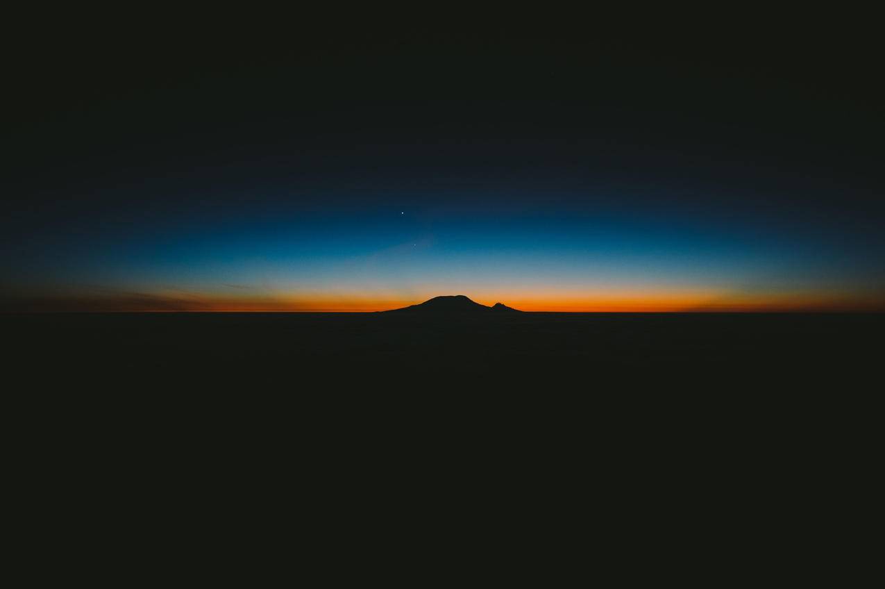 黄昏,山,黑色,4k壁纸