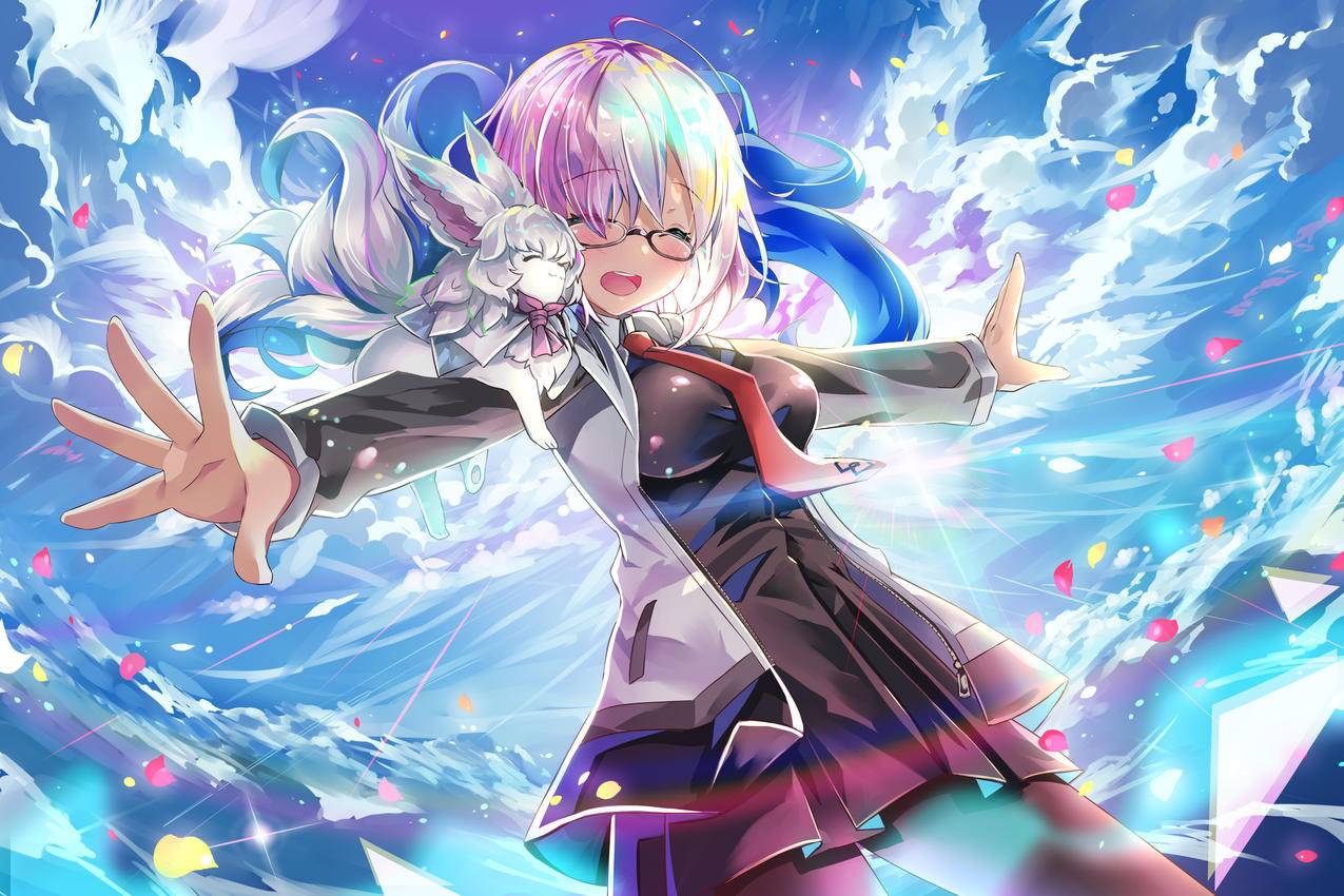 《fate,(series)》天空,阳光,花瓣,小兽,4K高清动漫壁纸