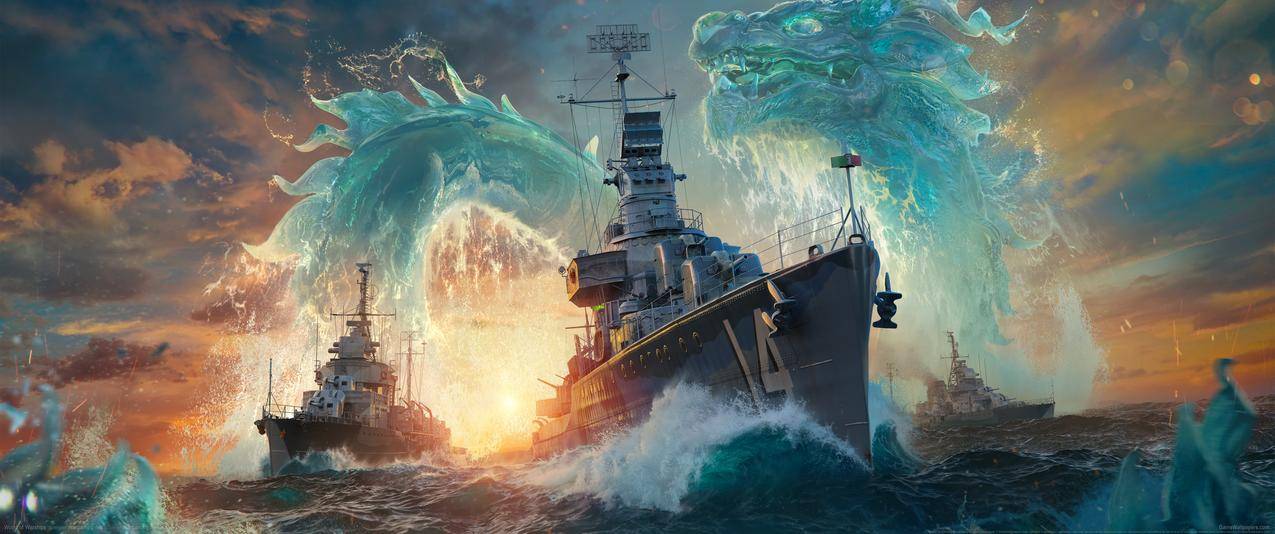 战舰世界World,of,Warships3440x1440桌面壁纸